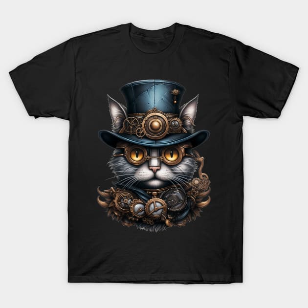 Cat Halloween Steampunk for Cat Lover T-Shirt by Omarzone